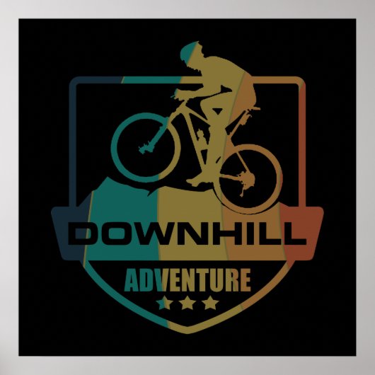 Mountainbike-Abfahrt Vintag Poster (Vorne)