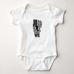Mountainbike Amerikanische Flagge Mtb Patriotisch Baby Strampler