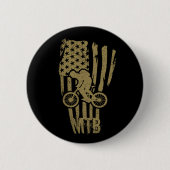 Mountainbike Amerikanische Flagge Mtb Patriotisch Button (Vorderseite)