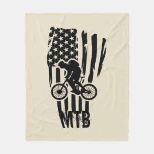Mountainbike Amerikanische Flagge Mtb Patriotisch Fleecedecke
