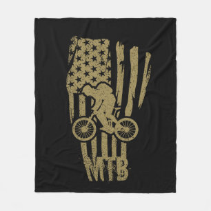 Mountainbike Amerikanische Flagge Mtb Patriotisch Fleecedecke