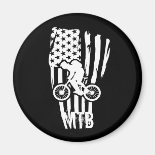 Mountainbike Amerikanische Flagge Mtb Patriotisch Magnet