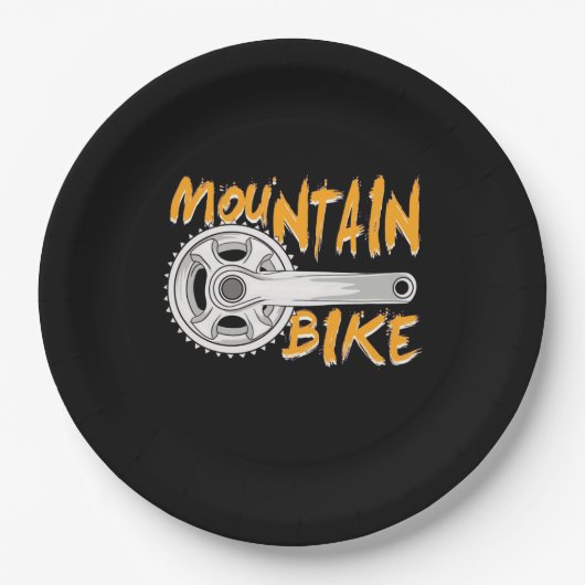 Mountainbike Art Pappteller (Vorderseite)