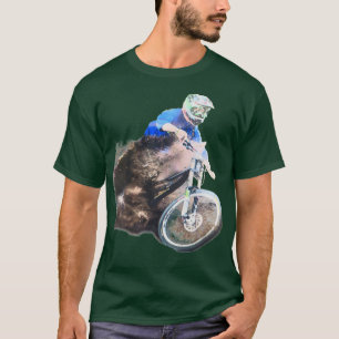 Mountainbike Auf dem Hügel Racer Spritzer T-Shirt