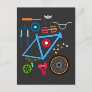 Mountainbike-Bergsteig MTB-Reiter Postkarte