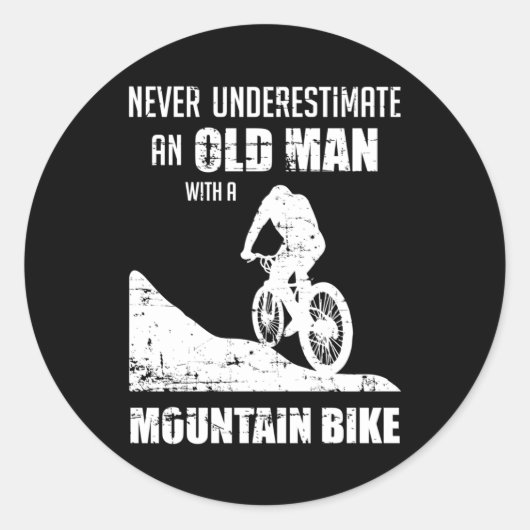 Mountainbike Biken Unterschätze Geschenk Runder Aufkleber (Vorderseite)