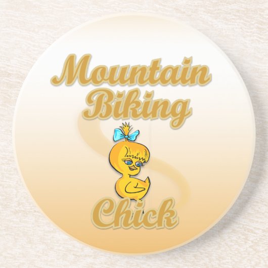 Mountainbike Chick Getränkeuntersetzer (Vorne)