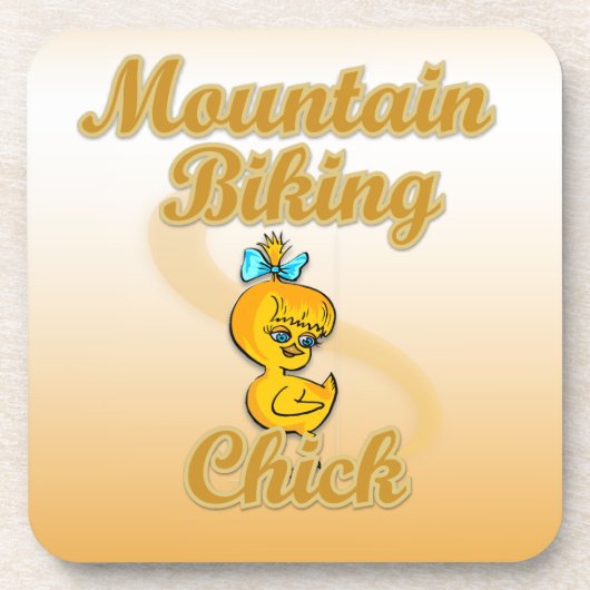 Mountainbike Chick Getränkeuntersetzer (Vorderseite)