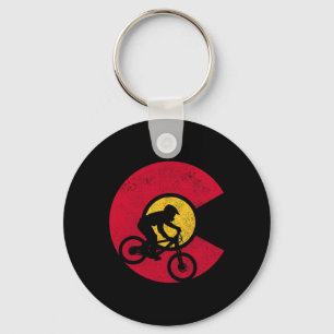 Mountainbike Colorado-Flagge Mtb Radfahren Mountai Schlüsselanhänger