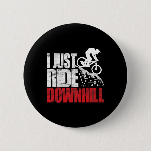 Mountainbike-Design für MTB-Downhill-Biking Button (Vorderseite)