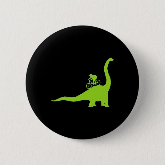 Mountainbike Dinosaur MTB Biker Radfahrer Button (Vorderseite)