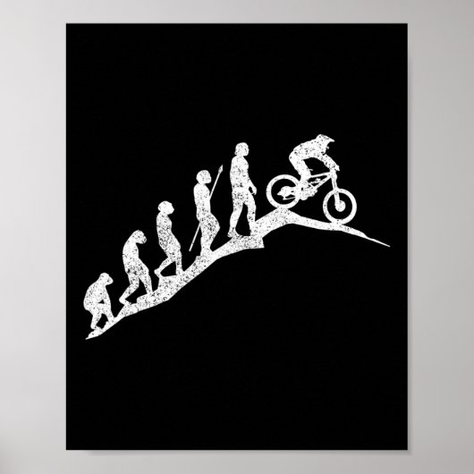 Mountainbike Downhill Evolution Mtb Radfahren Lust Poster (Vorne)