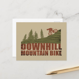 Mountainbike Downhill Feiertagspostkarte
