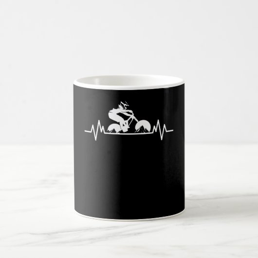 Mountainbike Downhill Herzschlag Fahrradverleih Kaffeetasse (Mittel)