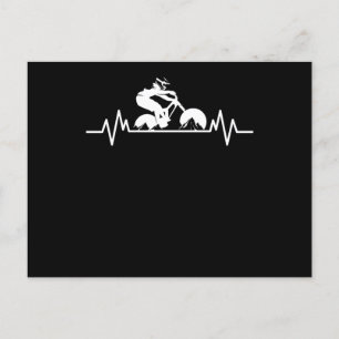 Mountainbike-Downhill-Herzschlag-Spaß-Fahrrad-Gesc Postkarte