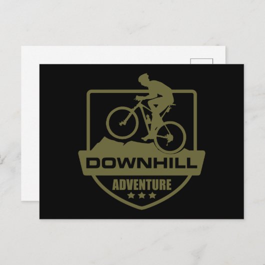 Mountainbike Downhill mtb Postkarte (Vorne/Hinten)