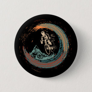 Mountainbike Downhill MTB Vintage Mountainbiker  Button