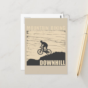 Mountainbike Downhill Postkarte