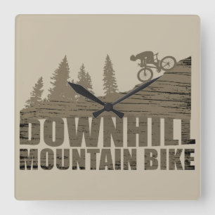 Mountainbike Downhill Quadratische Wanduhr