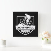 Mountainbike Downhill Quadratische Wanduhr (Zuhause)