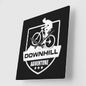 Mountainbike Downhill Quadratische Wanduhr (Winkel)