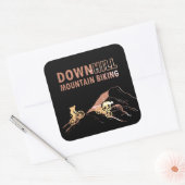 Mountainbike Downhill Quadratischer Aufkleber (Umschlag)