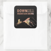Mountainbike Downhill Quadratischer Aufkleber (Tasche)