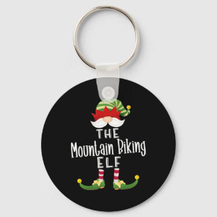 Mountainbike-Elfen-Gruppe Weihnachten Lustige Pyja Schlüsselanhänger