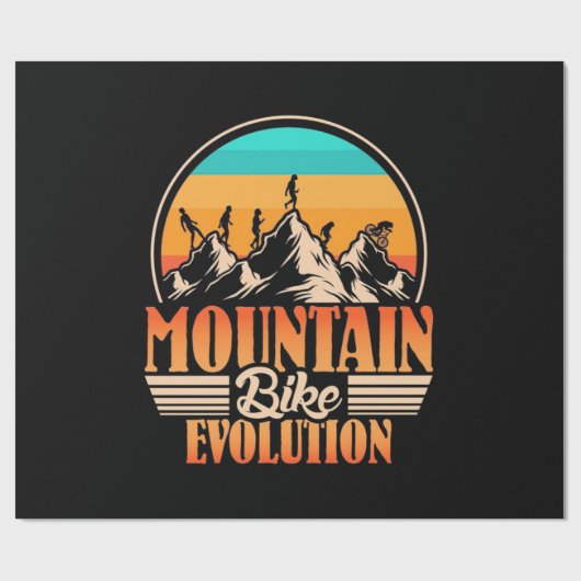 Mountainbike-Evolution Geschenkpapier (Flach)