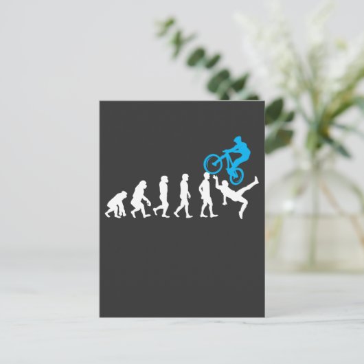 Mountainbike-Evolution MTB Radfahrer Funny Biker Postkarte (Stehend Vorderseite)