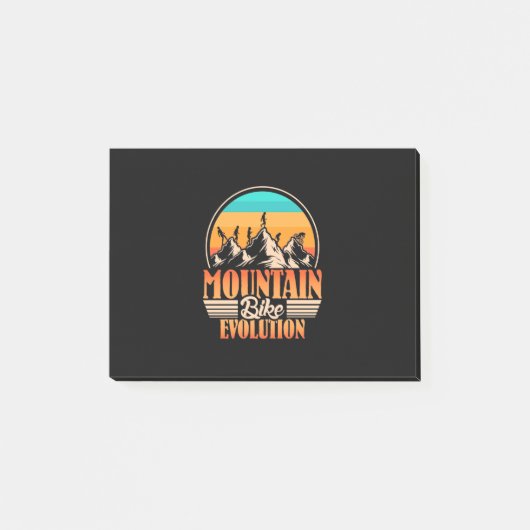 Mountainbike-Evolution Post-it Klebezettel (Vorderseite)