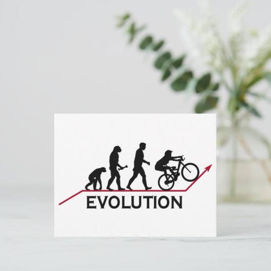 Mountainbike-Evolution Postkarte (Stehend Vorderseite)
