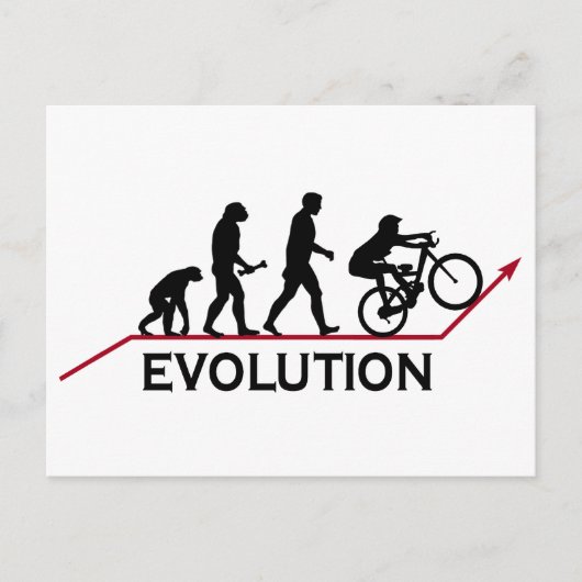 Mountainbike-Evolution Postkarte (Vorderseite)