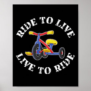 Mountainbike-Fahren Radfahren Lustiges Dreirad Tri Poster