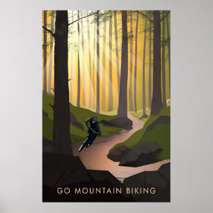 Mountainbike fahren Reiseplakat Poster