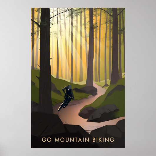 Mountainbike fahren Reiseplakat Poster (Vorne)