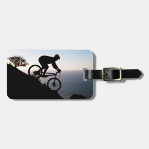 Mountainbike-Fahrer. Lions Head, Kapstadt Gepäckanhänger