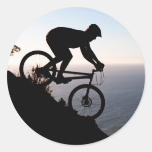 Mountainbike-Fahrer. Lions Head, Kapstadt Runder Aufkleber