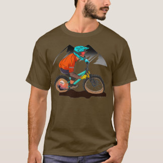 Mountainbike-Fahrer orange T-Shirt