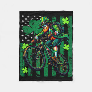 Mountainbike-Fahrer St. Patricks Day Irisch-Amerik Fleecedecke
