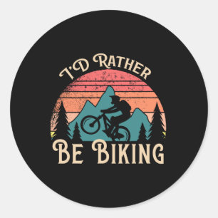 Mountainbike-Fahrrad Ich würde lieber Radfahren  Runder Aufkleber