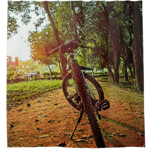 Mountainbike-Geschenke Duschvorhang (Vorderseite)