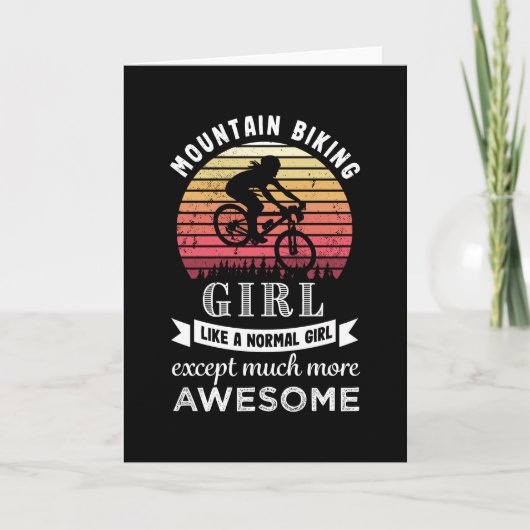 Mountainbike Girl Funny MTB Geschenk Karte (Vorderseite)