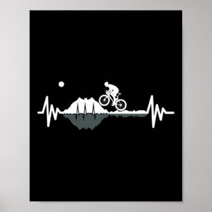 Mountainbike-Herzschlag-Reflexion Bmx Love Trai Poster