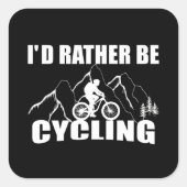 Mountainbike Humor - Lustiges Radfahren Quadratischer Aufkleber (Vorderseite)