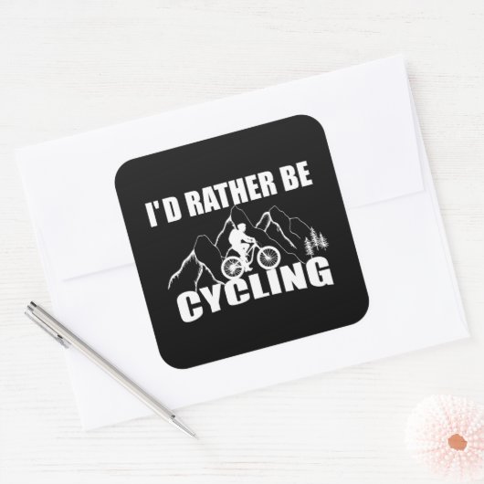 Mountainbike Humor - Lustiges Radfahren Quadratischer Aufkleber (Umschlag)