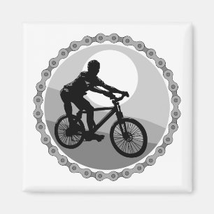 Mountainbike-Kettensprocket Graustufen Magnet