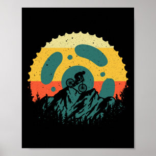 Mountainbike-Kunst für Männer Frauen Radfahren Tra Poster