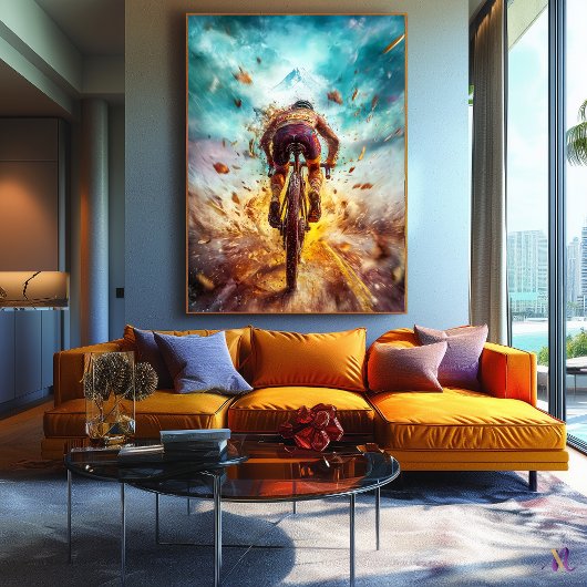 Mountainbike Legende - Dynamische Sportart Leinwanddruck