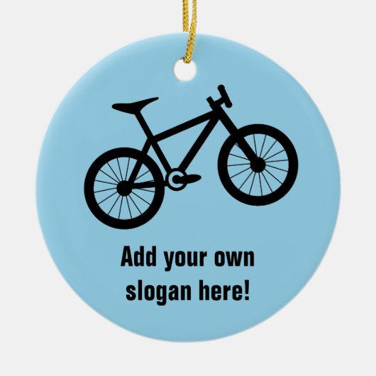 Mountainbike-Logo für die Strecke und das Gelände Keramik Ornament (Vorne)